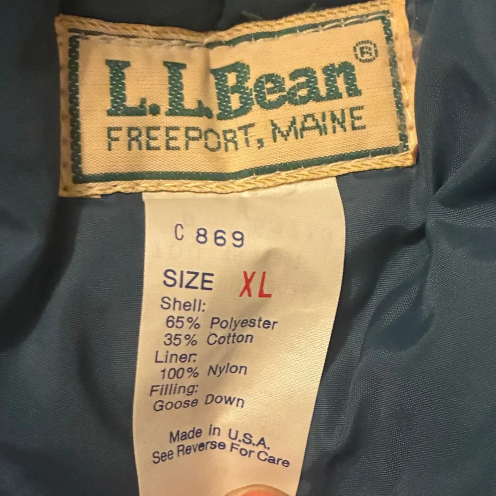 Vtg L.L. Bean Insulated Down Trapper With Ear Warming Flaps Hat XL
